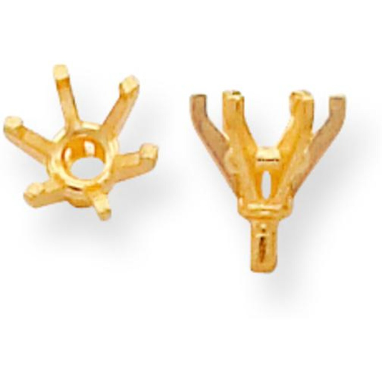 14K Gold 6 Prong Round Peg Center Head Setting (5.80 to 8.20mm)